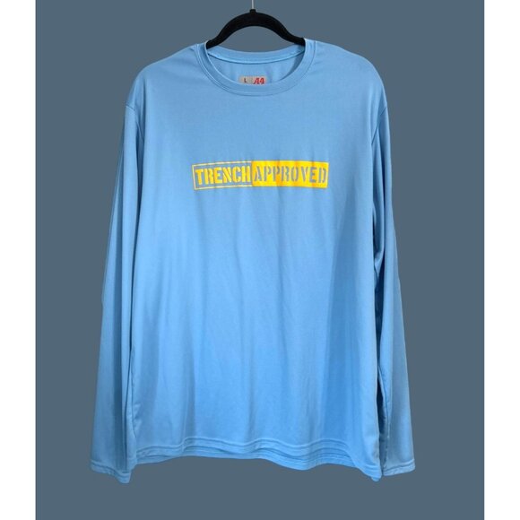 A4 "Trench Approved" Long Sleeve Light Blue T-Shirt L - Picture 1 of 6